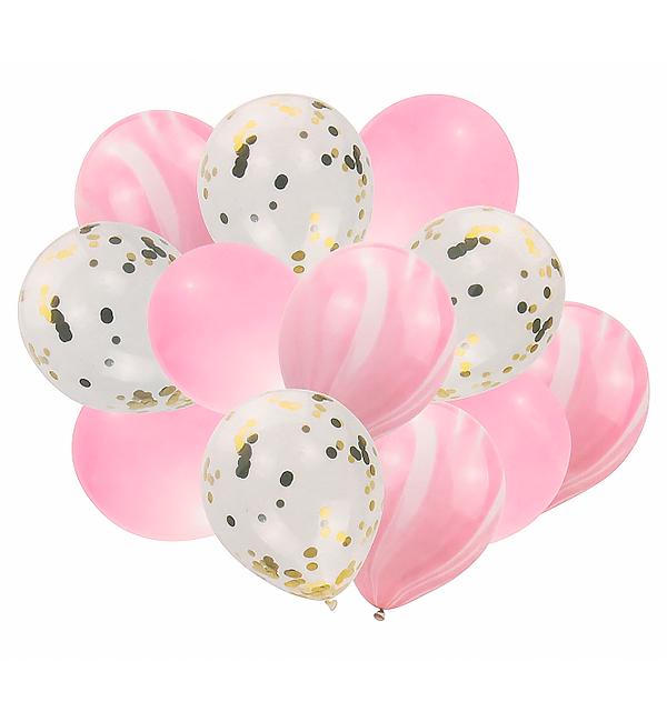 Воздушные шарики Stains pink набор 12 шт. Ø 35 см