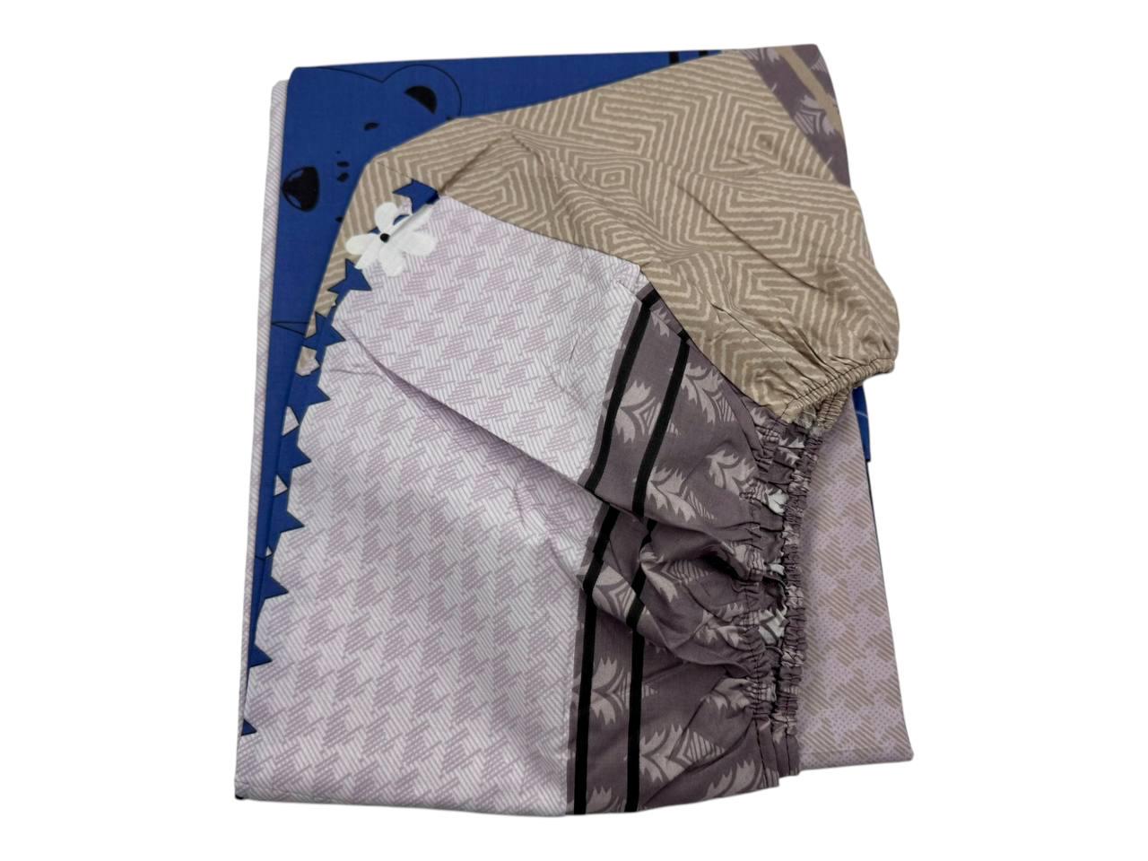 Простынь на резинке Bear Blue бязь 160х200 см (G-bb1304/WP/x160)