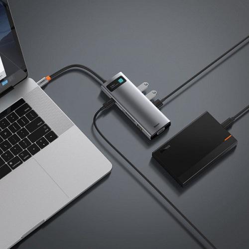 Док-станція Baseus CAHUB-CU0G USB-C Power Delivery 100W 9в1 Grey (10920358) - фото 13