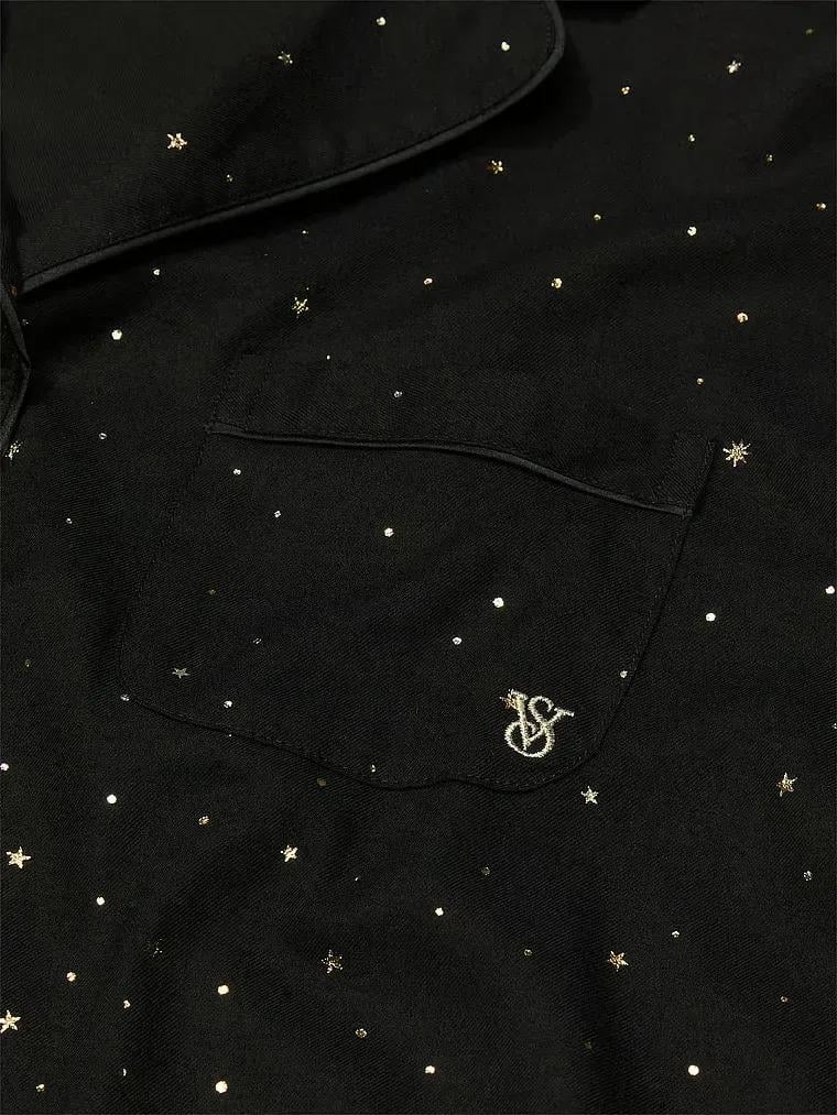 Піжама сорочка/штани фланель Victoria's Secret Long Pajama Set S Чорний (26926567) - фото 5