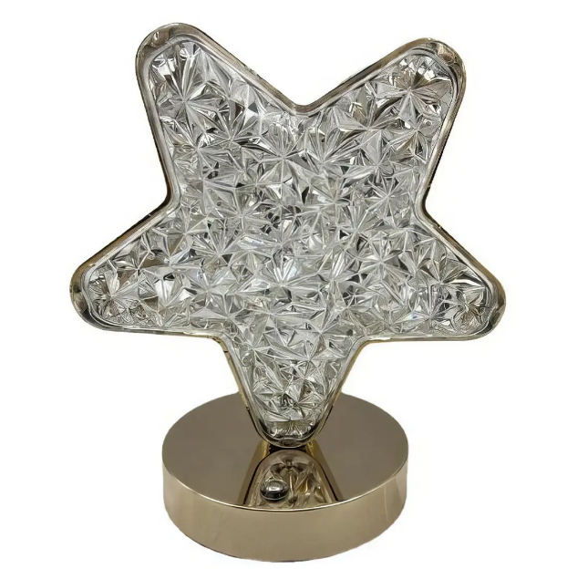 Ночник настольный Звезда USB хрустальный/сенсорный Золотой (21317606)