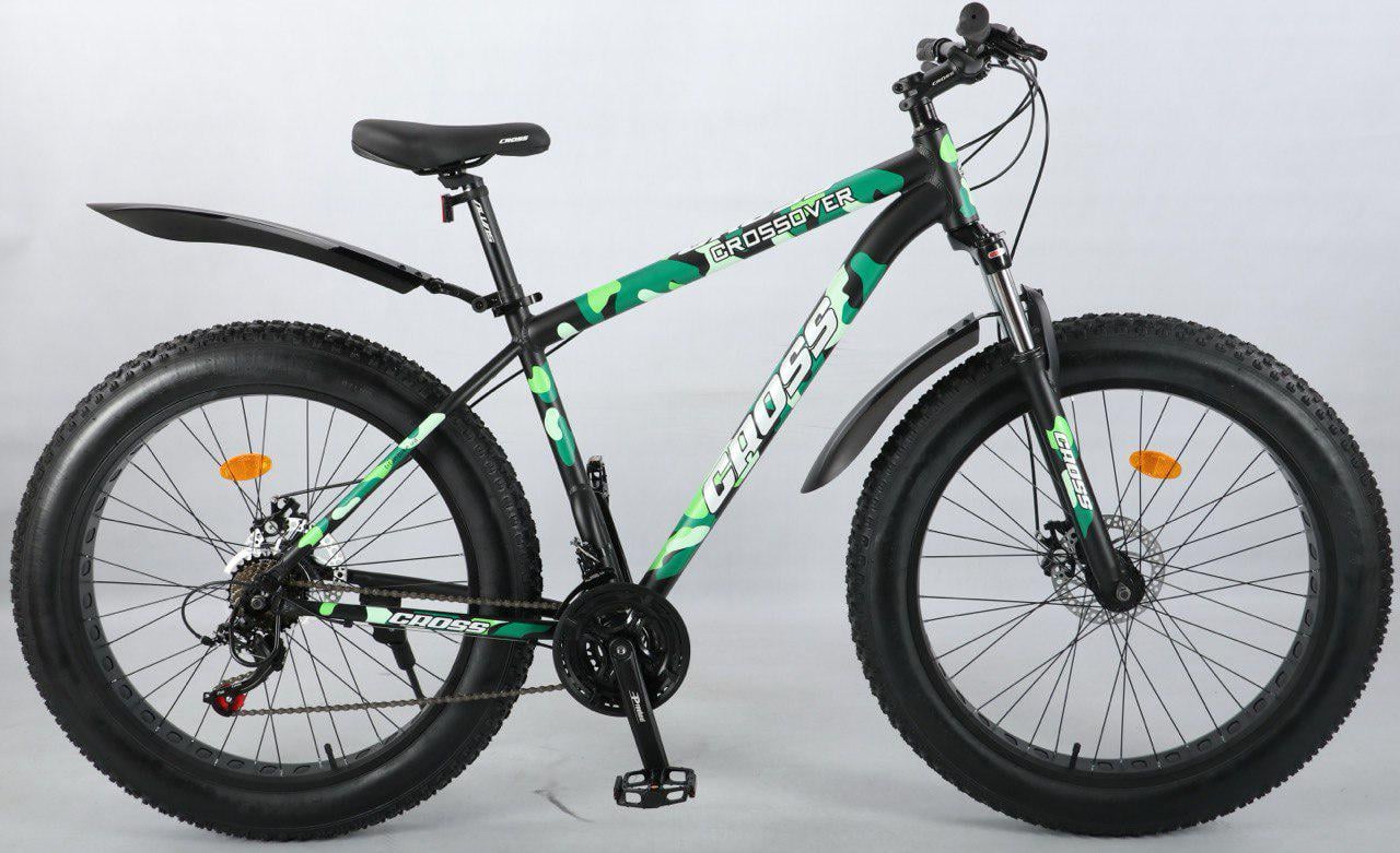 Велосипед фетбайк Cross Crossover susp 26"х4" 2025 19" Green Khaki (4afd91b7)