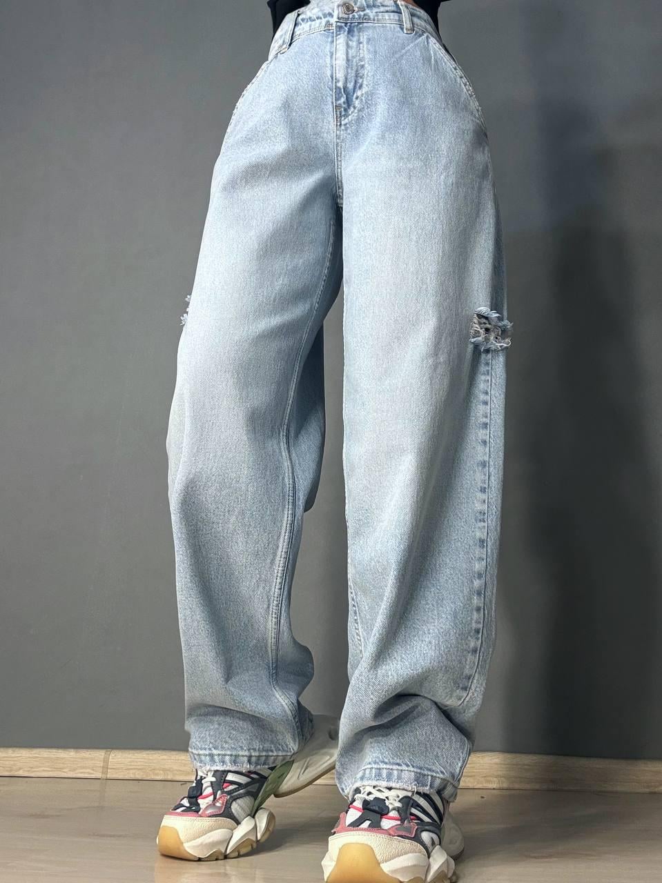 Джинсы Sherocco 288 skater balloon baggy бананы рваные р. 29 Голубой (7378)