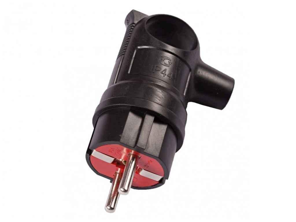 Вилка Luxel каучук з заземленням кутова з кільцем (1017462) Вилка Luxel каучук з заземленням кутова з кільцем (1017462)