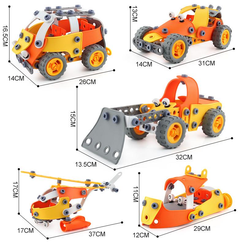 Конструктор детский 5в1 Машинки для мальчика 148 гибких деталей (h33243) - фото 9