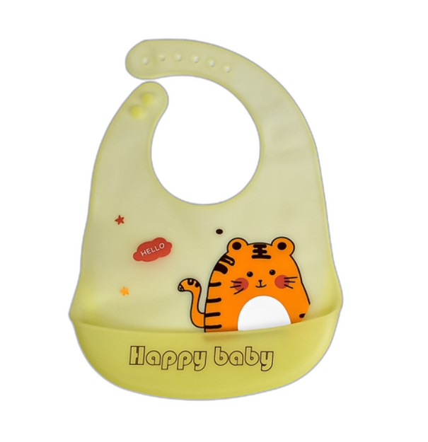 Слюнявчик силиконовый с рисунком и карманом 23х32 см (AN012688)