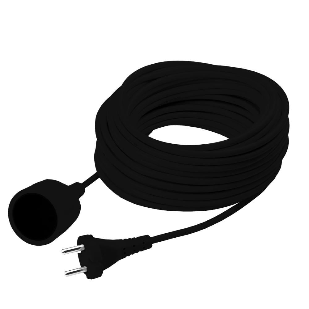 Подовжувач одномісний Violux 2х1,5 мм2 без заземлення 30 м Чорний (931302)