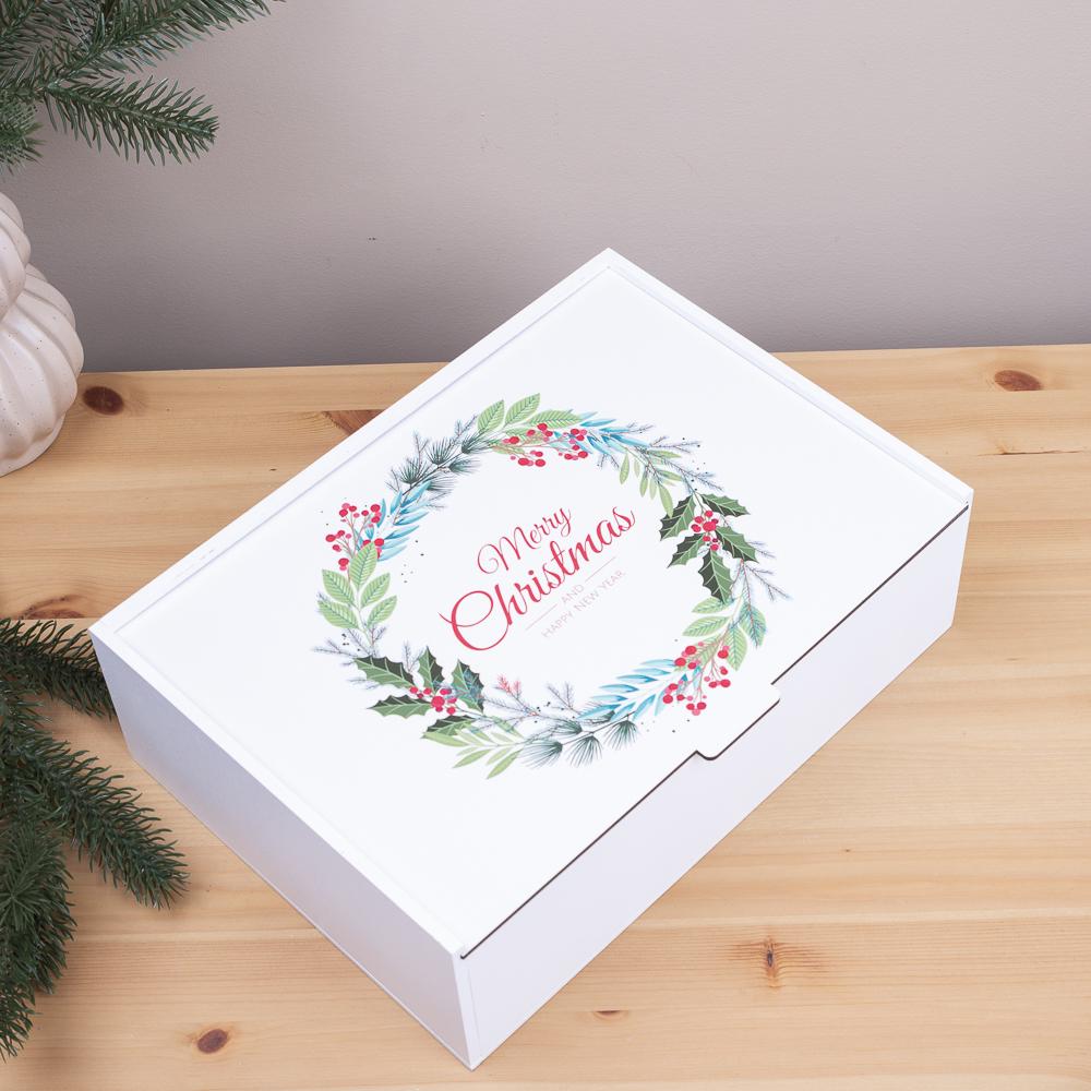 Коробка прямоугольная Merry christmas деревянная 32 см (6967-2)