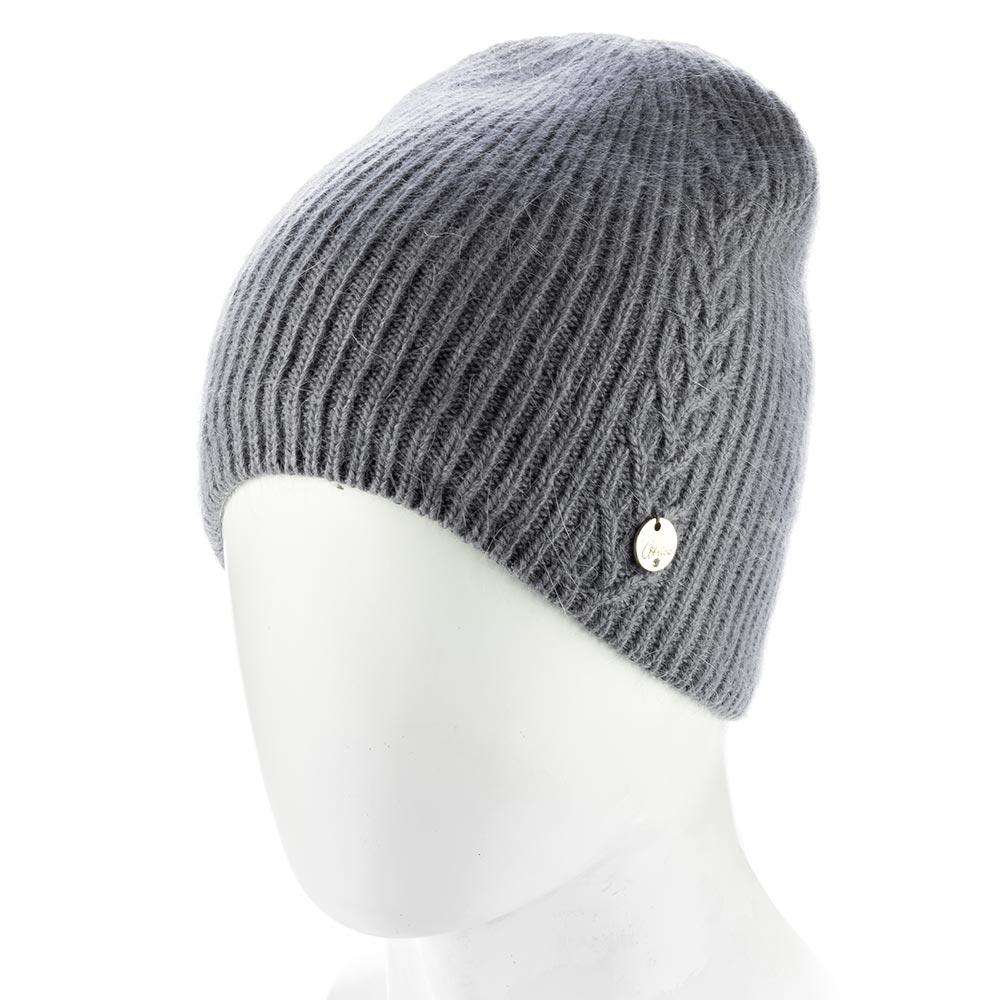 Шапка женская зимняя из ангоры Atrics WH903 с узором без отворота утепленная флисом Графитовый - фото 1 Шапка женская зимняя из ангоры Atrics WH903 с узором без отворота утепленная флисом Графитовый - фото 1