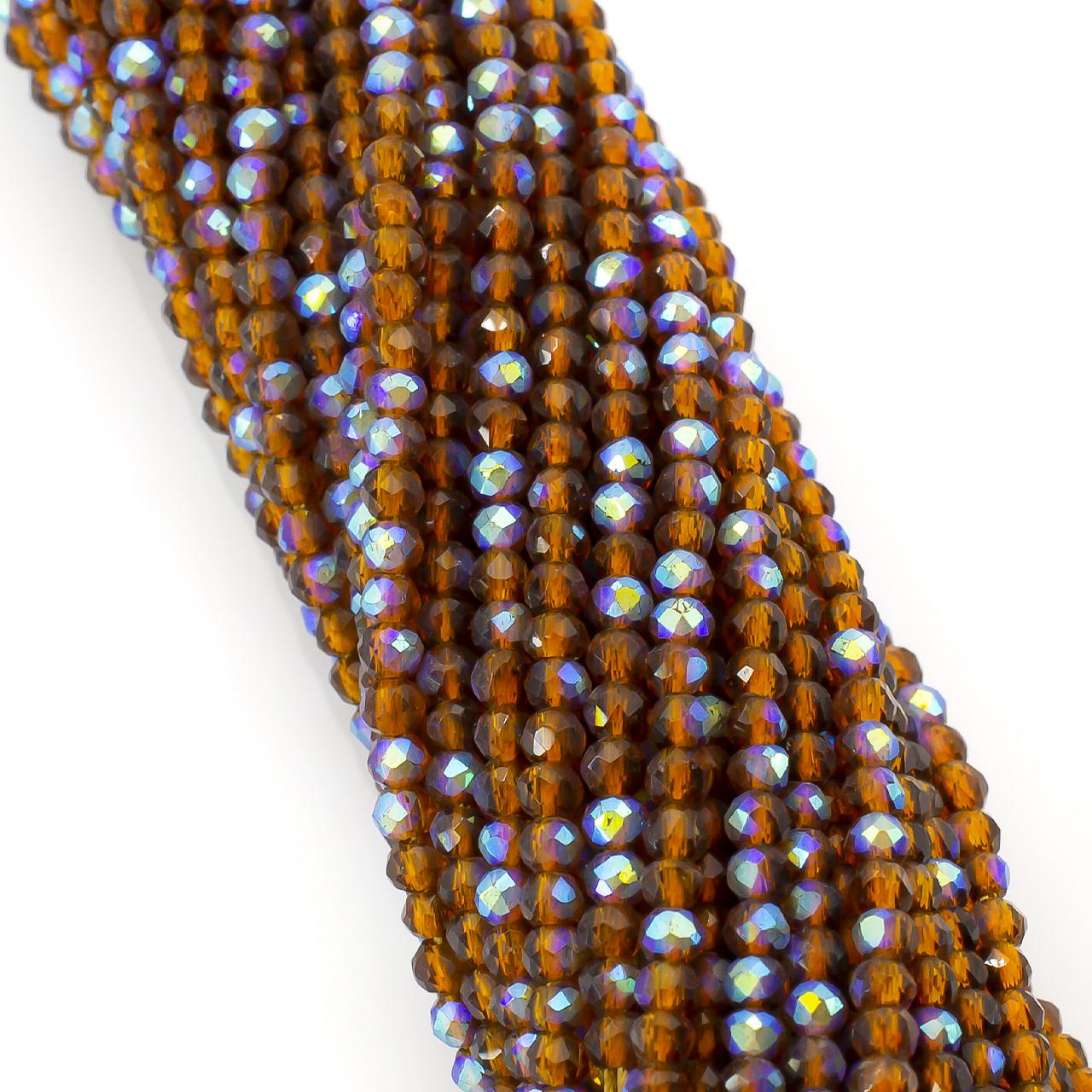 Бусины из шпинели на нитке круглая огранка 37 см 2 мм 200 шт. Радужно-коричневый (БШ1202к58)