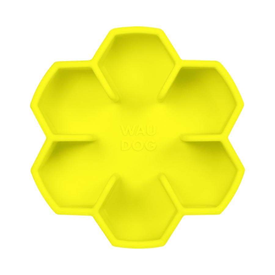Миска силиконовая Waudog для медленного кормления кошек собак 750 мл Yellow (23548) - фото 1