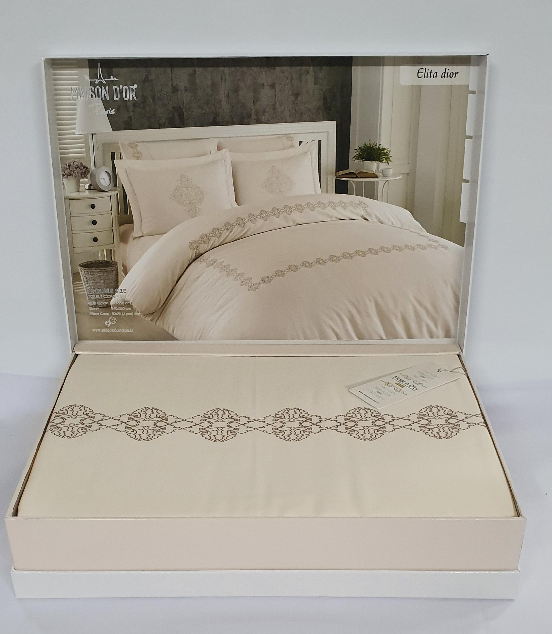 Комплект постельного белья Maison D'or с вышивкой 200x220 Elita Dior Pink (02MD200220SElitadior14)