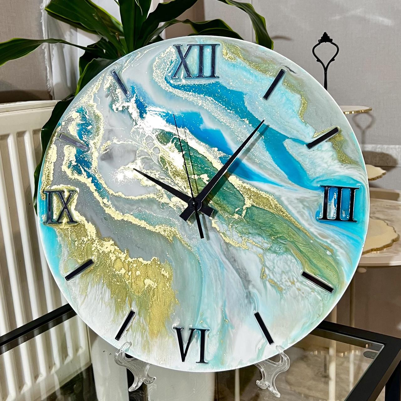 Часы настенные круглые из эпоксидной смолы EPOXY M126 80x80 см