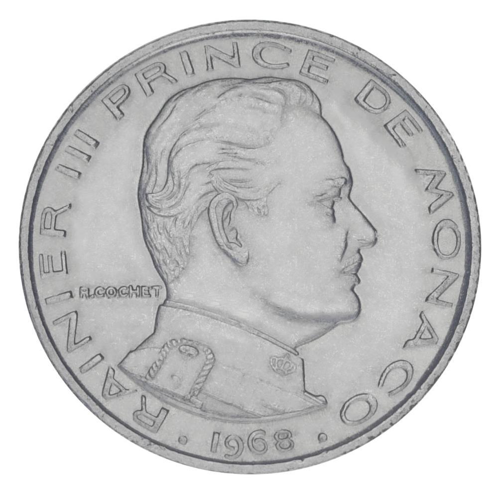 Коллекционная монета Монако 1/2 франка 1968 F-VF (М20446)