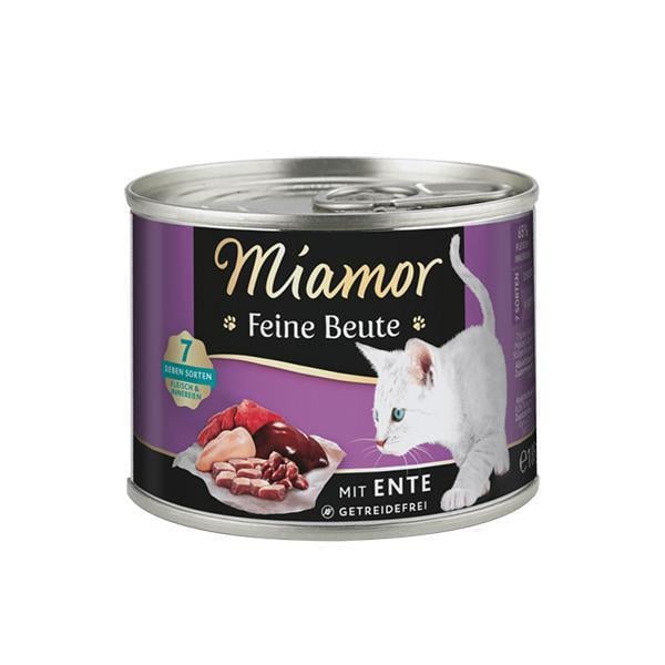 Корм влажный для котов Miamor Feine Beute mit Ente беззерновой полнорационный Утка 185 г (74443)