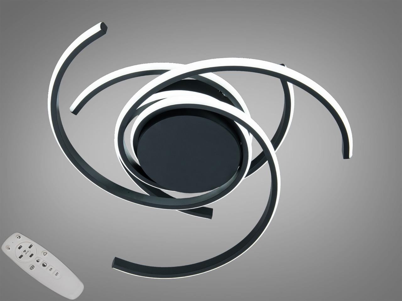 Люстра светодиодная для гостиной Diasha 2557BK dimmer с димером и пультом 86W Черный (2941179603)