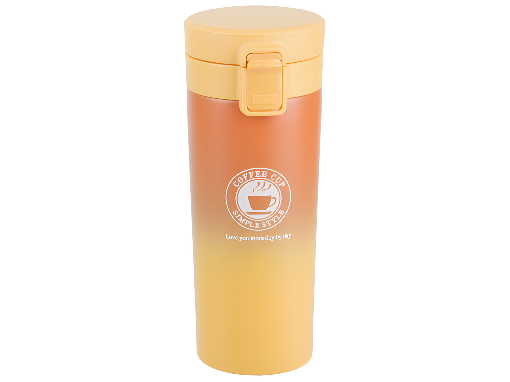 Термочашка Stenson Coffee cup 350 мл 18х8 см Оранжевый (MT-3897-0.35)