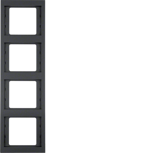 Рамка Berker K.1 четырехместная вертикальная Антрацитовый (13437006)