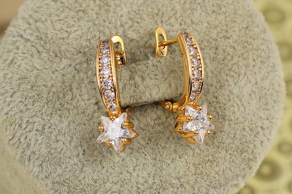 Серьги Xuping Jewelry горящая звезда 2 см Золотистый (30472382)