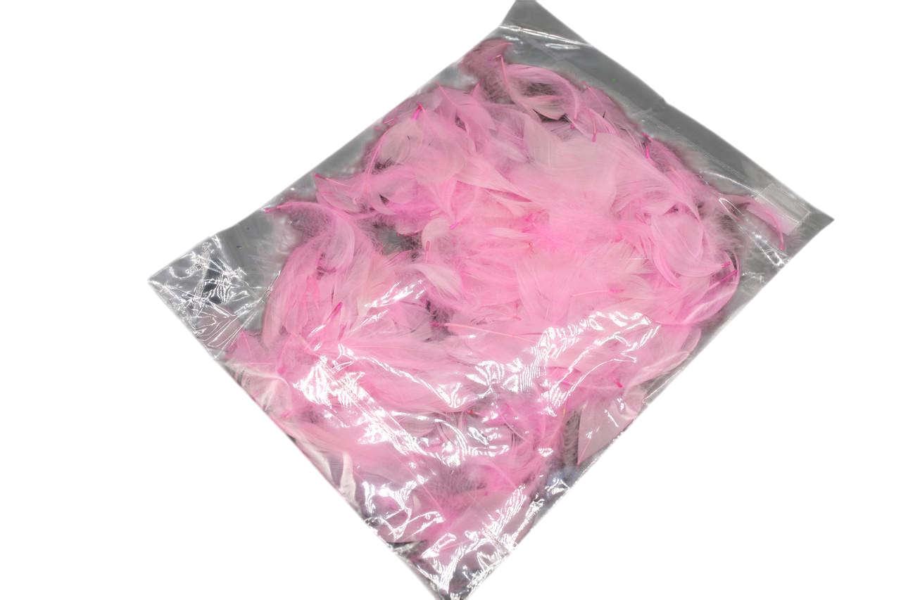 Пір'я декоративне натуральне 10 грам Рожевий (KR-047-4)