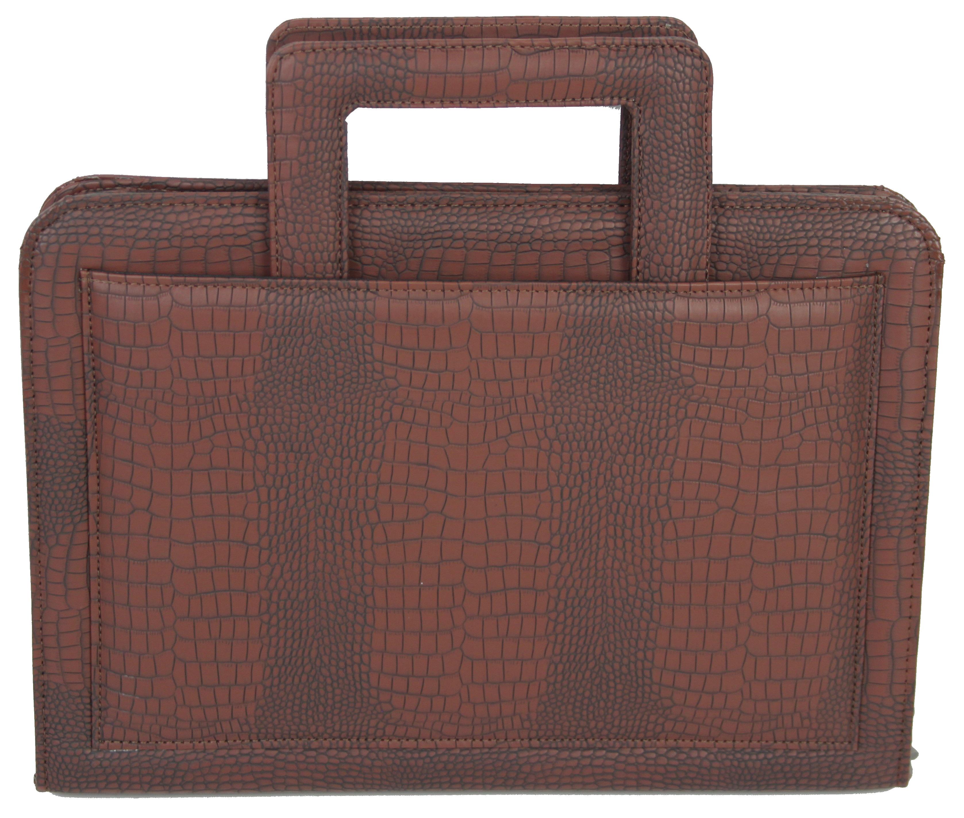 Папка-портфель Portfolio из экокожи Коричневый (Portak13 croco brown)