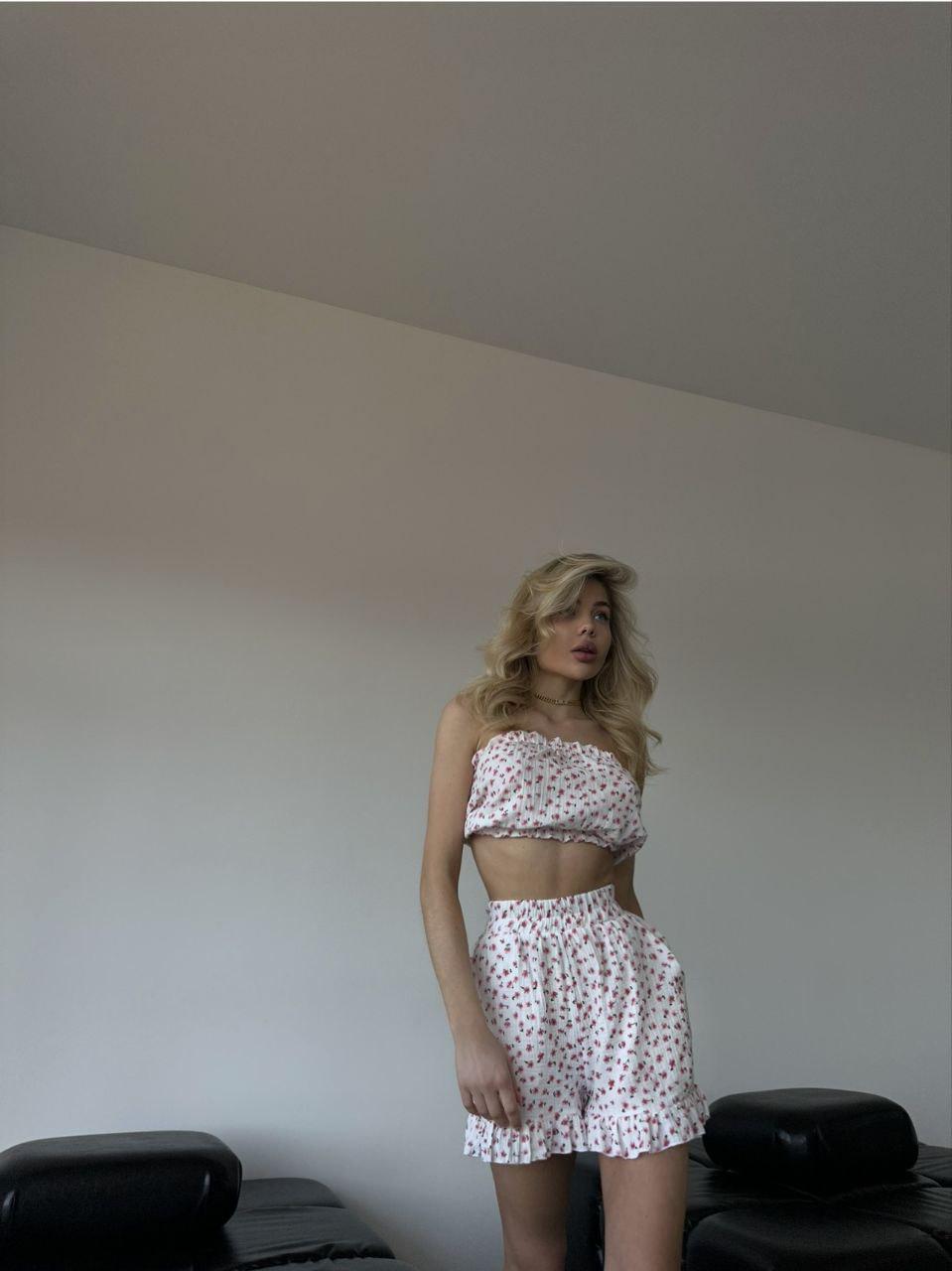 Костюм женский муслин р. 42-46 Бело-красный (ПВ23-7166/Д) - фото 13 Костюм женский муслин р. 42-46 Бело-красный (ПВ23-7166/Д) - фото 13