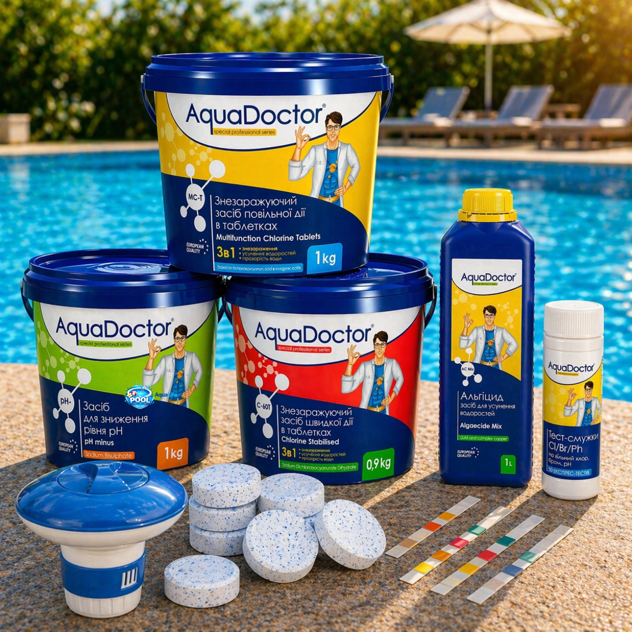 Набор химии для бассейна AquaDoctor Super Kit 6в1 (34466057)