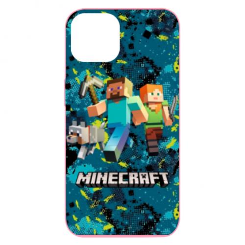 Чехол для iPhone 13 Minecraft Steve Alex And Dog (9259725-7-134799)