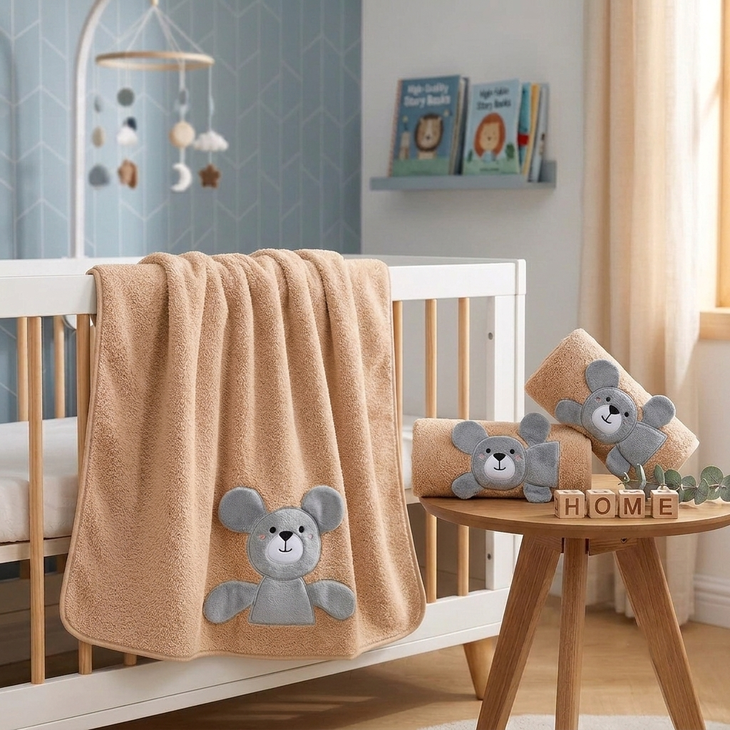 Набор полотенец Malloory Home 3 шт. 140x70/100x50/35x75 см микрофибра высокой плотности/мягкие/быстросохнущие Светло-коричневый