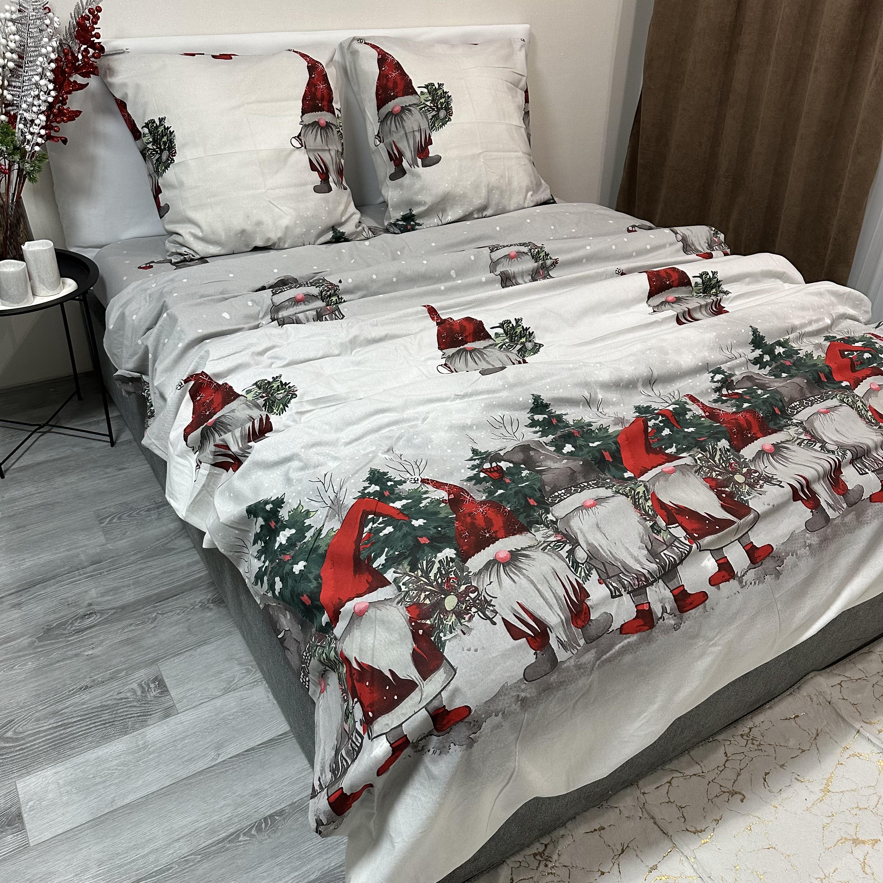 Комплект постільної білизни байкова Зимовий євро Сірий (байка 2-3) - фото 7 Комплект постільної білизни байкова Зимовий євро Сірий (байка 2-3) - фото 7