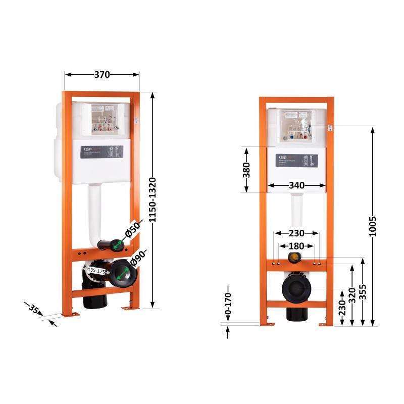 Інсталяція для унітазу Qtap Nest Uni (QT0233M370) - фото 2 Інсталяція для унітазу Qtap Nest Uni (QT0233M370) - фото 2
