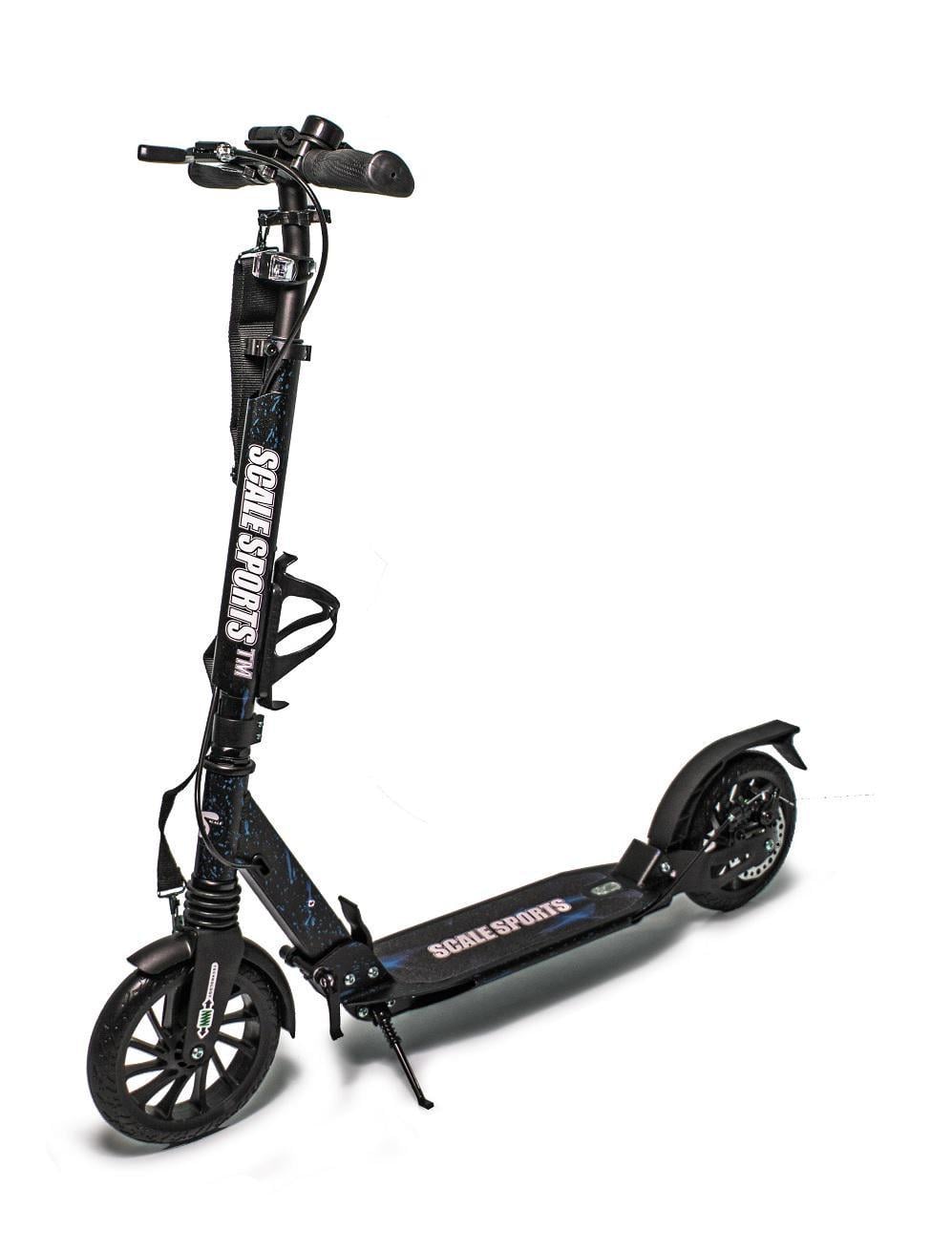 Самокат двухколесный Scale Sports колеса PU 200 мм 2 амортизатора/алюминиевая рама/дисковое тормозное устройство Black (1192181876)