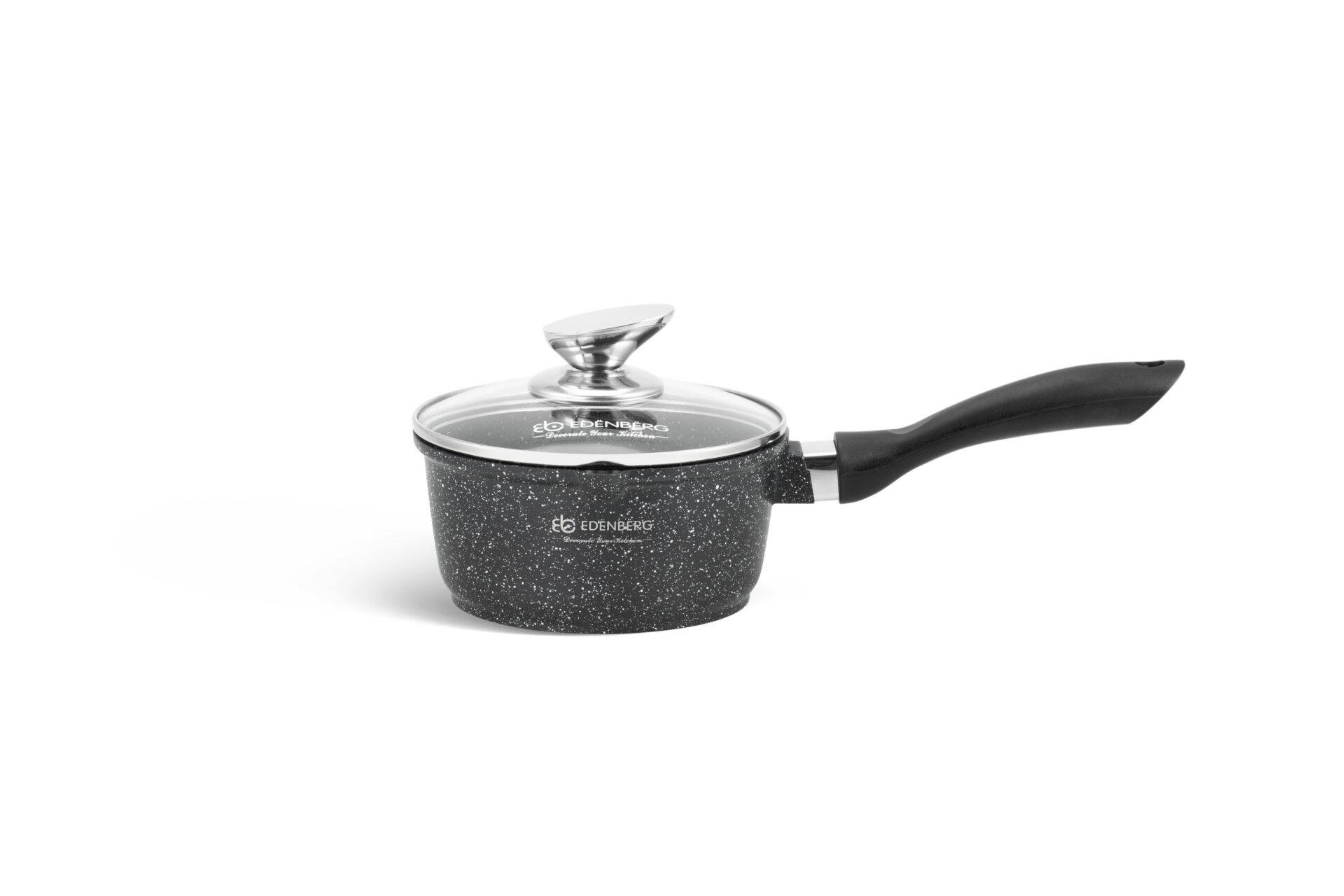 Набір каструль Edenberg з антипригарним покриттям 8 предметів Чорний - фото 14