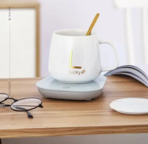 Чашка на підставці з підігрівом Stenson YG01317 L 400 мл Білий (2665899810) - фото 2