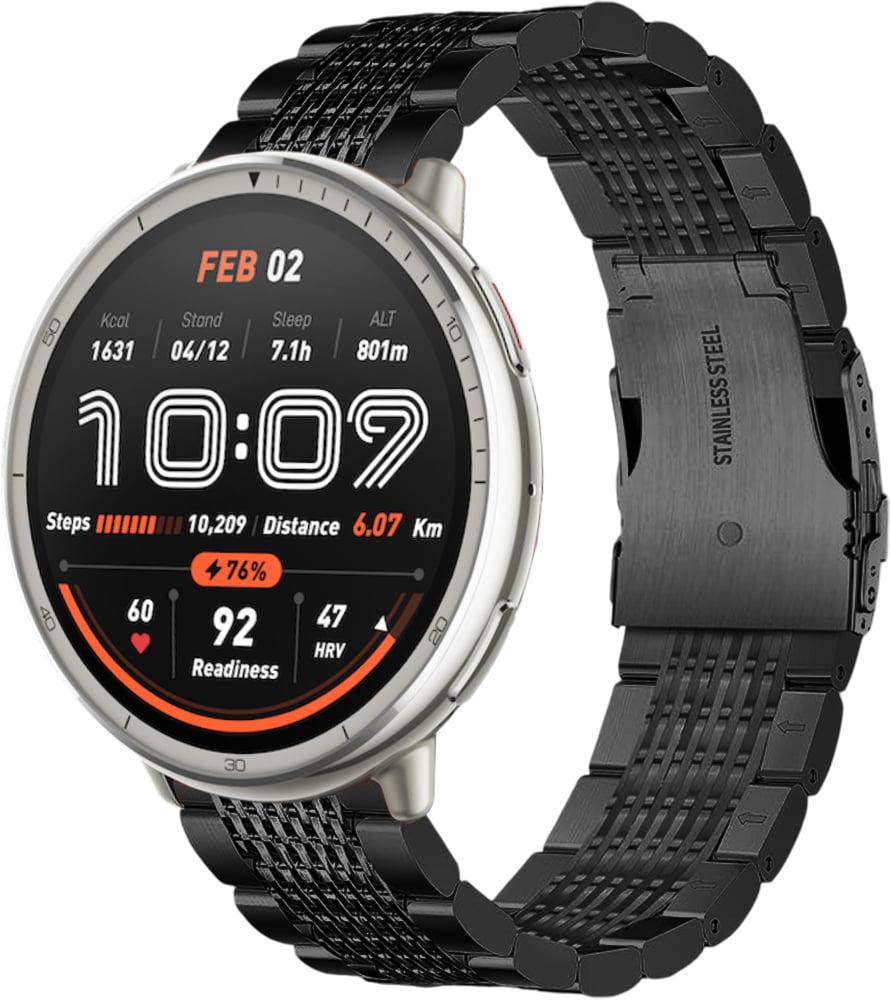 Ремешок металлический Gripix для Amazfit Active 2 Round Black (42144-2B)