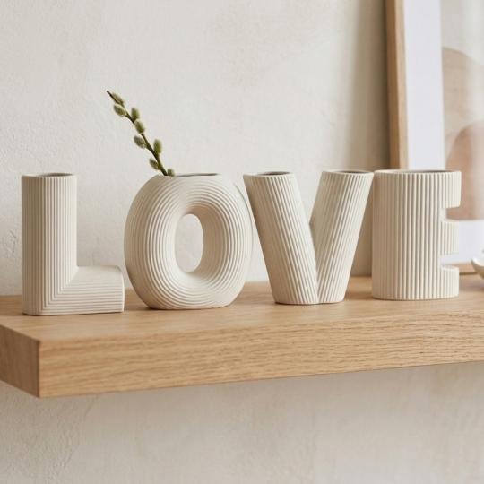 Набор керамических ваз Love 4 шт. 15 см Молочный (930613)