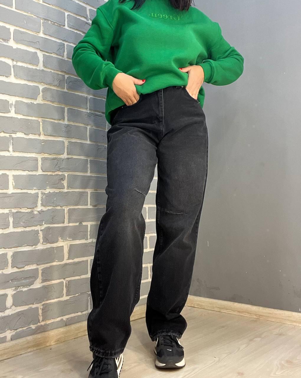 Джинси жіночі Q-4 3013 Skaiter баггі вільні оверсайз шви на колінах затяжка на таліі р. 29 Чорний (3041) - фото 7 Джинси жіночі Q-4 3013 Skaiter баггі вільні оверсайз шви на колінах затяжка на таліі р. 29 Чорний (3041) - фото 7