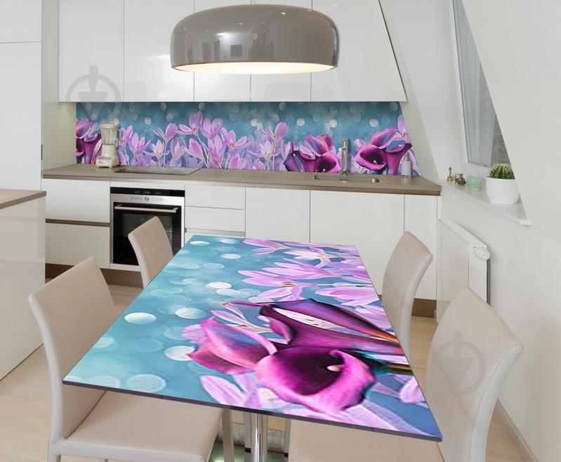 Наклейка виниловая на стол Zatarga "Акварельные Крокусы" 600х1200 мм Наклейка виниловая на стол Zatarga "Акварельные Крокусы" 600х1200 мм