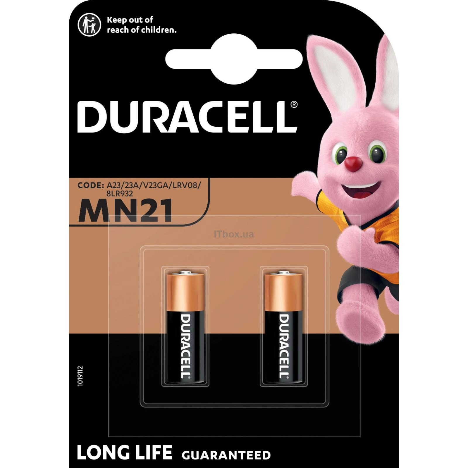 Батарейка специальная щелочная Duracell MN21 12V A23/23A/V23GA/LRV08/8LR932 2 шт. (110338) Батарейка специальная щелочная Duracell MN21 12V A23/23A/V23GA/LRV08/8LR932 2 шт. (110338)
