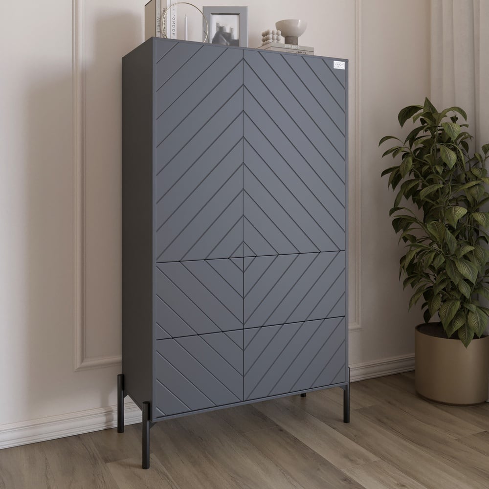 Комод-пенал Lion Амарант 84x40x150 см Антрацит/Графитовый (LION-042080)