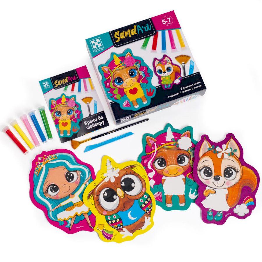 Набор для творчества Vladi Toys Sand Art Веселые друзья Разноцветный (VT4501-01)