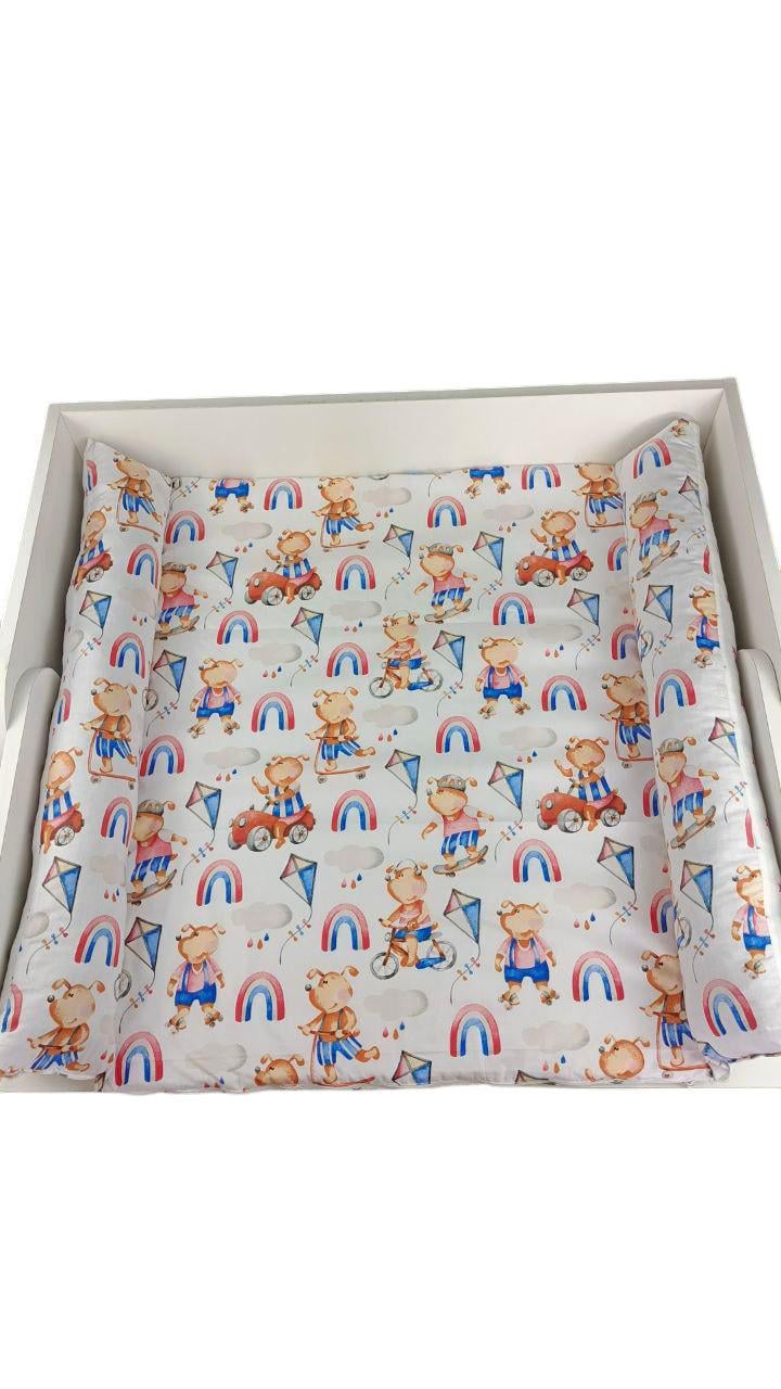 Пеленальный матрас двусторонний на детский комод с принтом Бегемот 90х70 см (1479) - фото 2 Пеленальный матрас двусторонний на детский комод с принтом Бегемот 90х70 см (1479) - фото 2