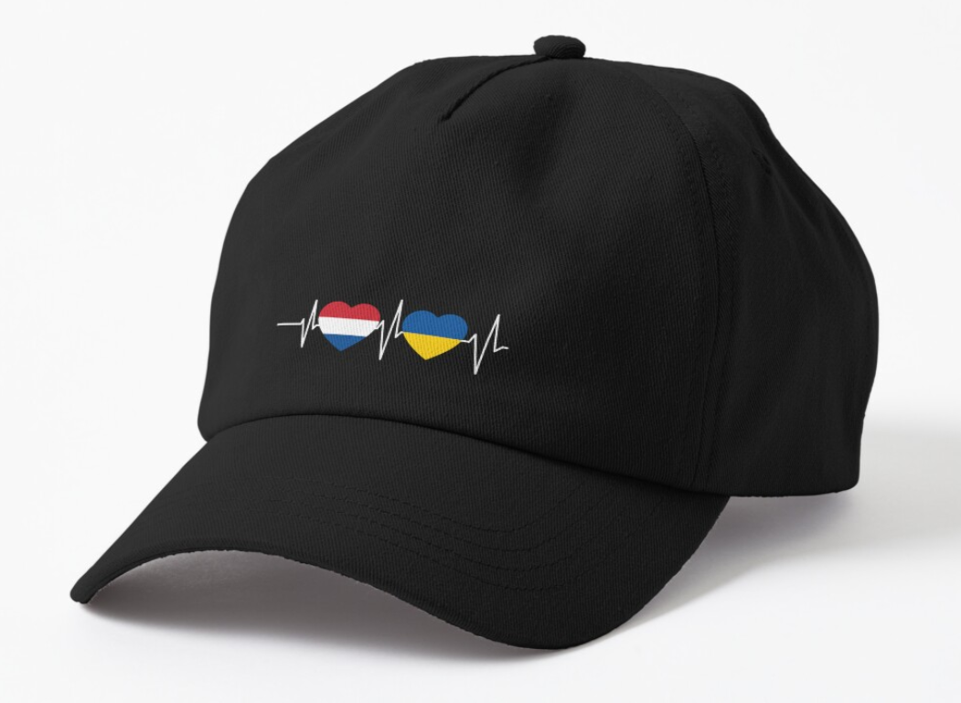 Кепка унисекс Malfini с патриотическим принтом Netherlands Ukraine Черный (УКР342К-1)