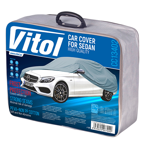 Тент автоматический CC13402 L с подкладкой PEVA/Non PP/нож/482х178х119 к.з Серый