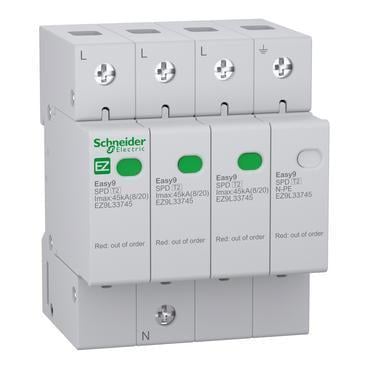Пристрій захисту від імпульсних перенапруг Schneider Electric ПЗІП EZ9 3Р+N 45/20 кА 1,5 кВ (27874004) Пристрій захисту від імпульсних перенапруг Schneider Electric ПЗІП EZ9 3Р+N 45/20 кА 1,5 кВ (27874004)