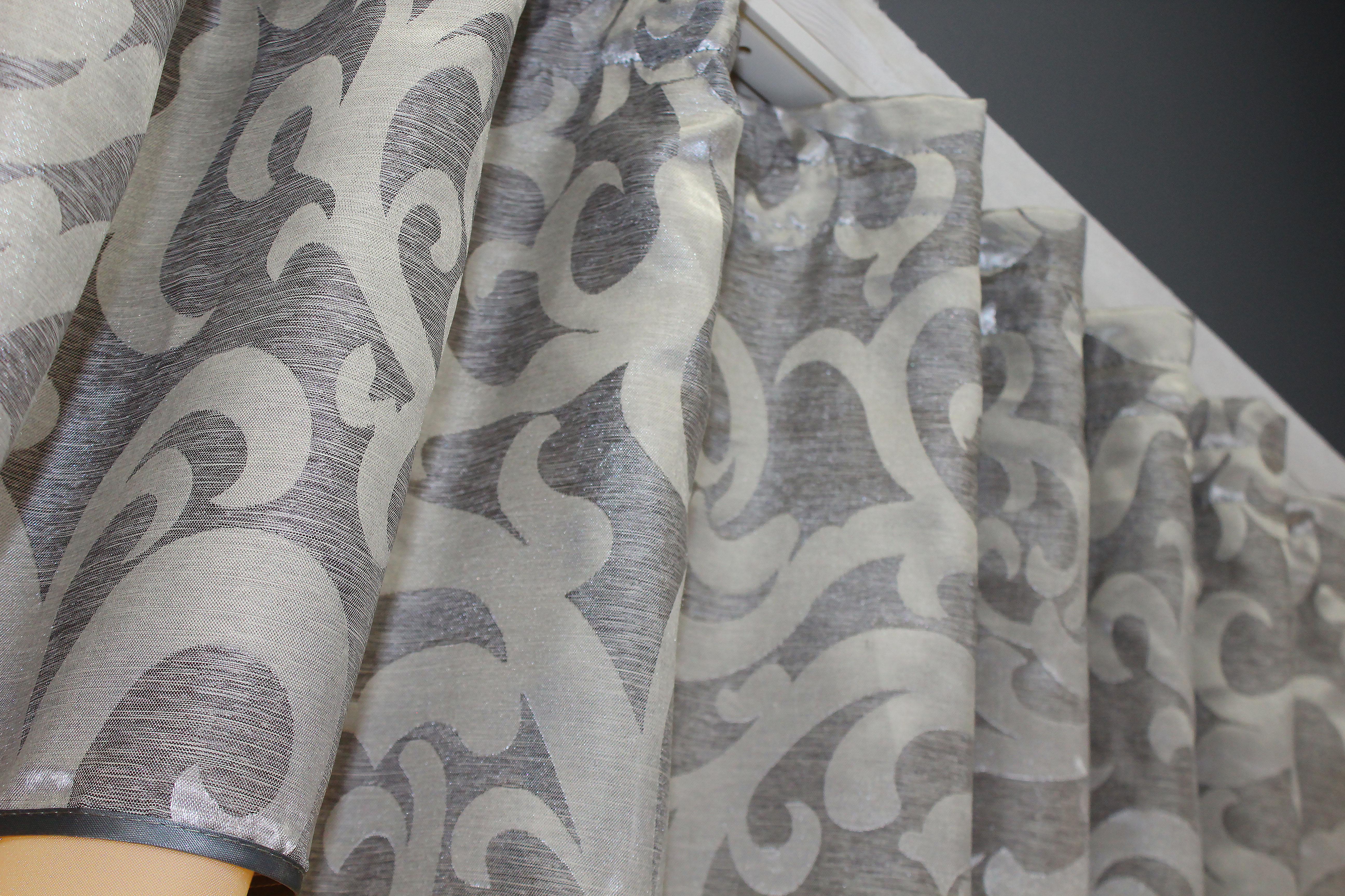 Штори кухонні VR-Textil №073к з ламбрекеном і підхватами 270х170 см Персиковий/Сірий (52-0200) - фото 5