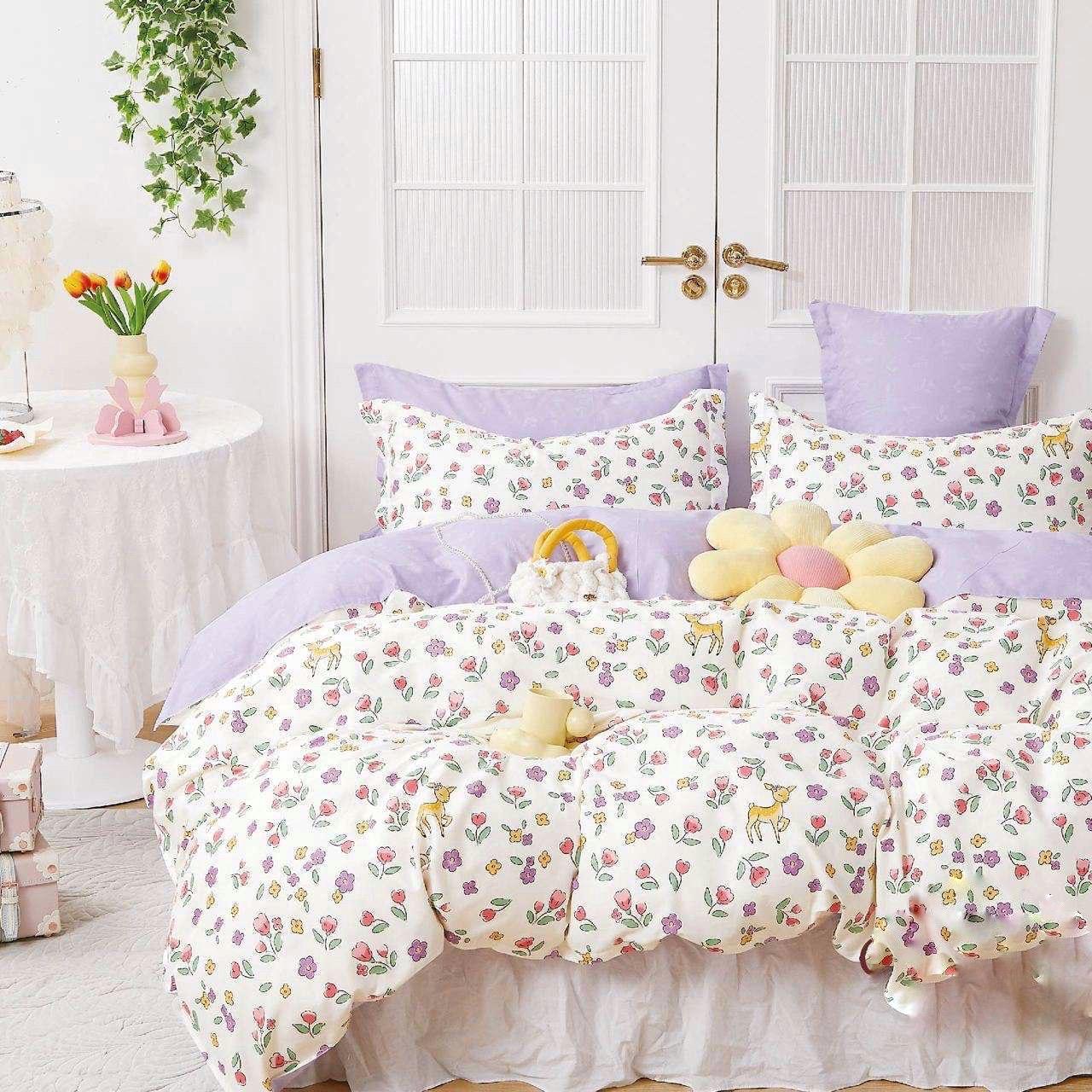 Постельное белье детское Viluta Цветы твил сатин Фиолетовый Постельное белье детское Viluta Цветы твил сатин Фиолетовый