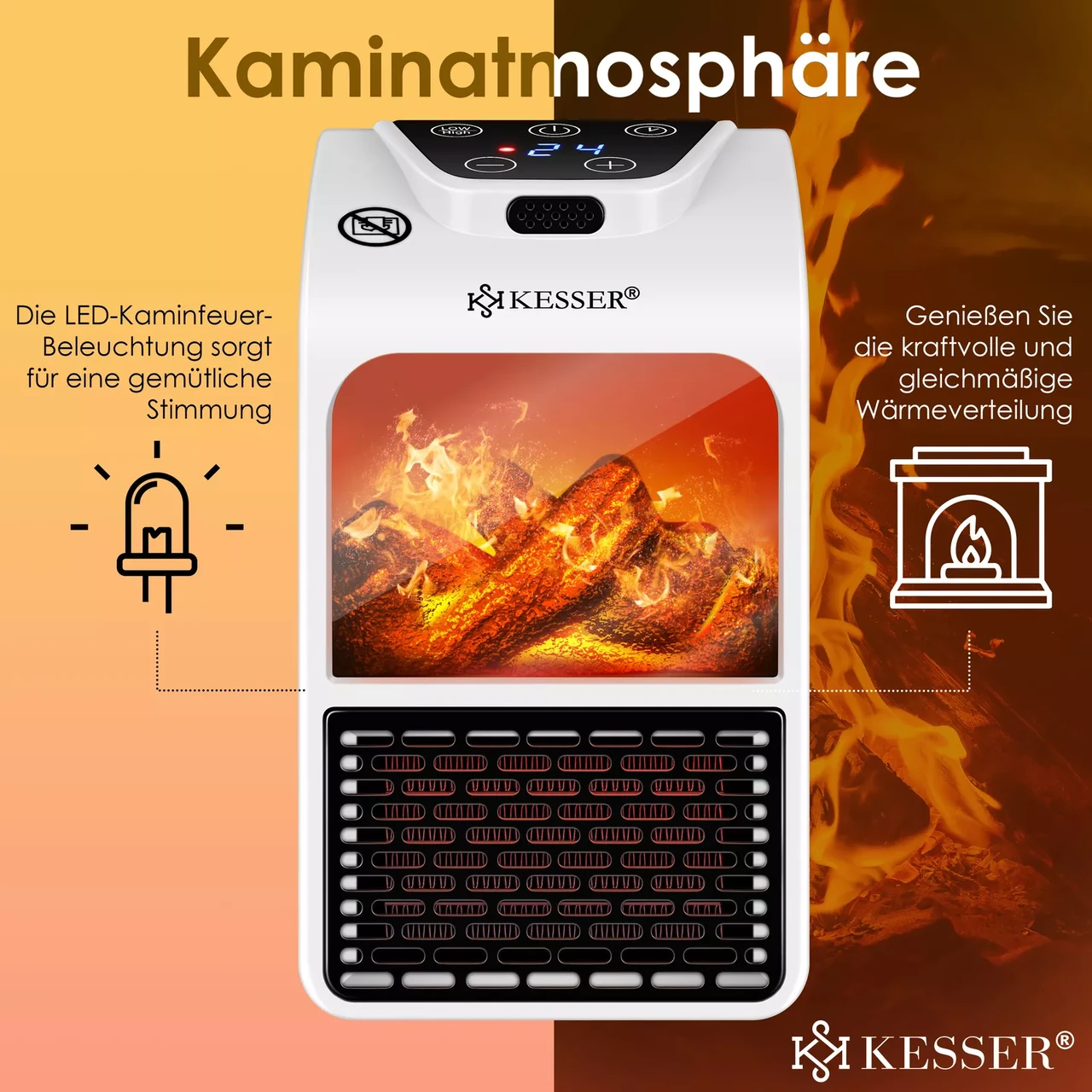 Обогреватель для дома керамический KESSER 10 м2 (14235we-sc) - фото 4 Обогреватель для дома керамический KESSER 10 м2 (14235we-sc) - фото 4