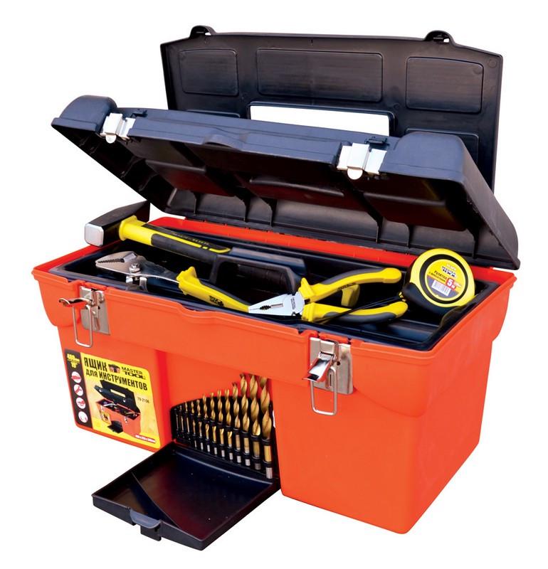 Ящик для инструмента MasterTool 19" 480х265х252 мм с металлическими замками (79-2106)