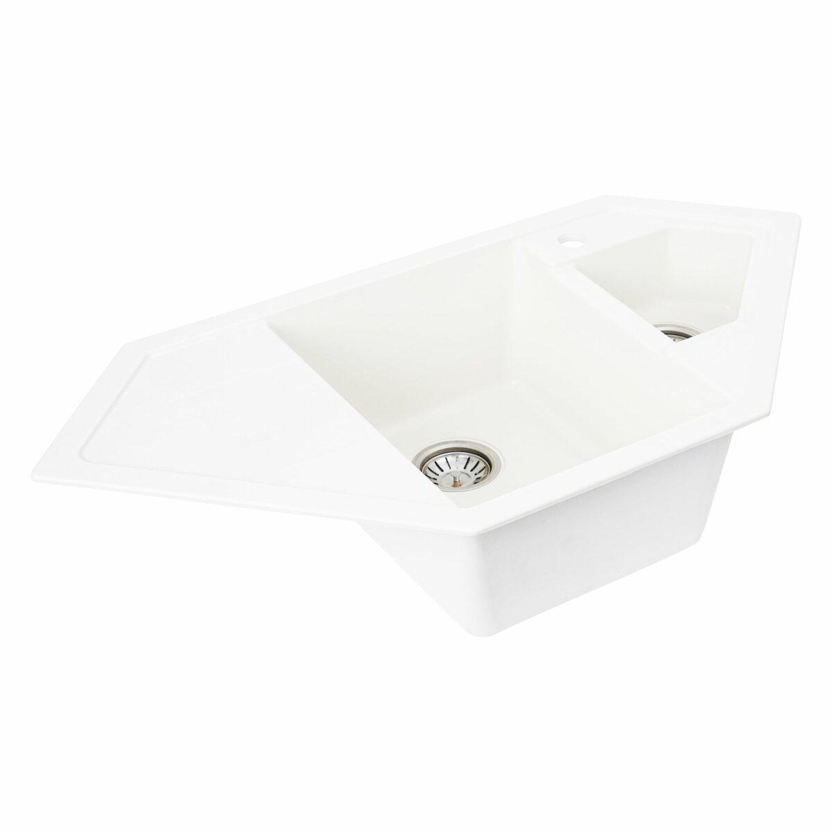 Мойка для кухни гранитная Platinum 9950 PANDORA Белый матовый (9950-4) - фото 5 Мойка для кухни гранитная Platinum 9950 PANDORA Белый матовый (9950-4) - фото 5